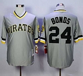 Pittsburgh Pirates #24 Barry Bonds Mitchell And Ness Gray Throwback Stitched MLB Jersey Sanguo,baseball caps,new era cap wholesale,wholesale hats